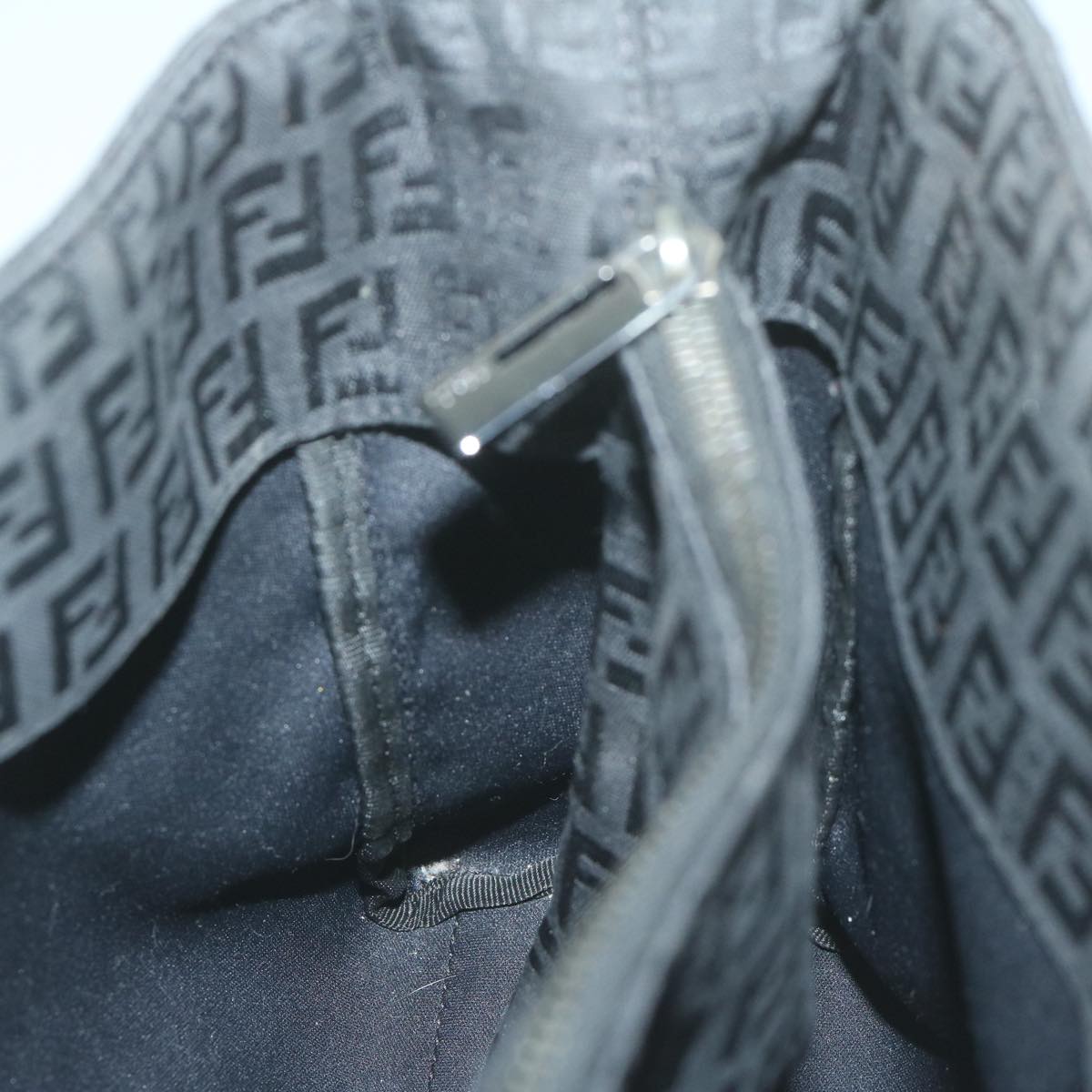 FENDI Zucchino Canvas Hand Bag Black 8BL02565922