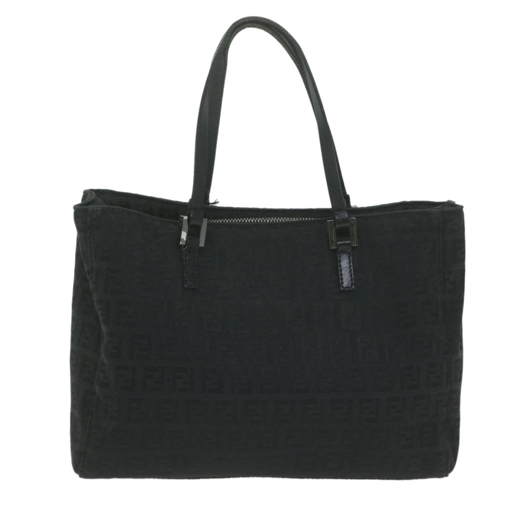 FENDI Zucchino Canvas Hand Bag Black 8BL02565922