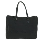 FENDI Zucchino Canvas Hand Bag Black 8BL02565922