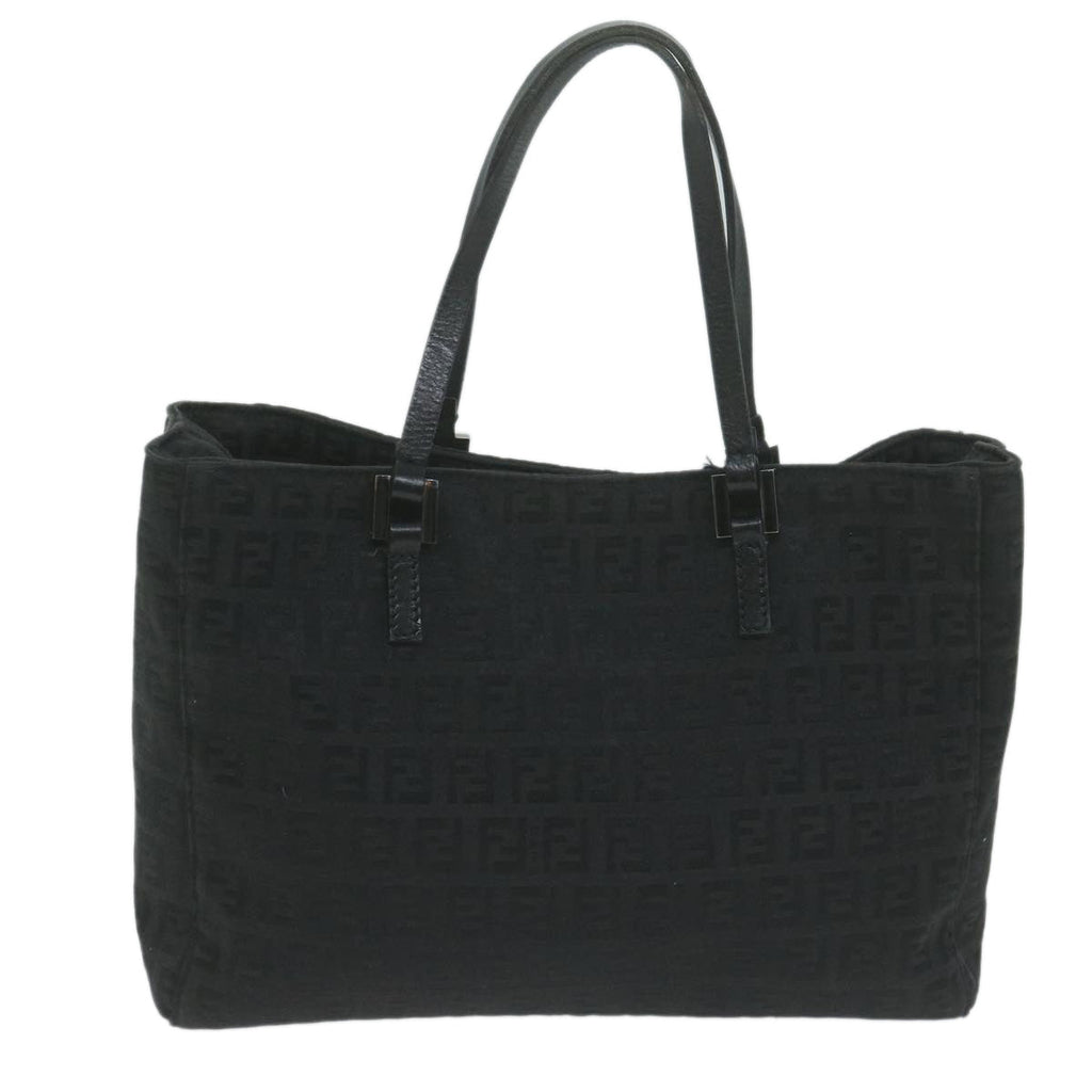 FENDI Zucchino Canvas Hand Bag Black 8BL02565922