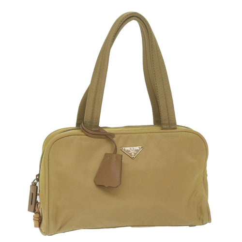 PRADA Hand Bag Nylon Beige  65926