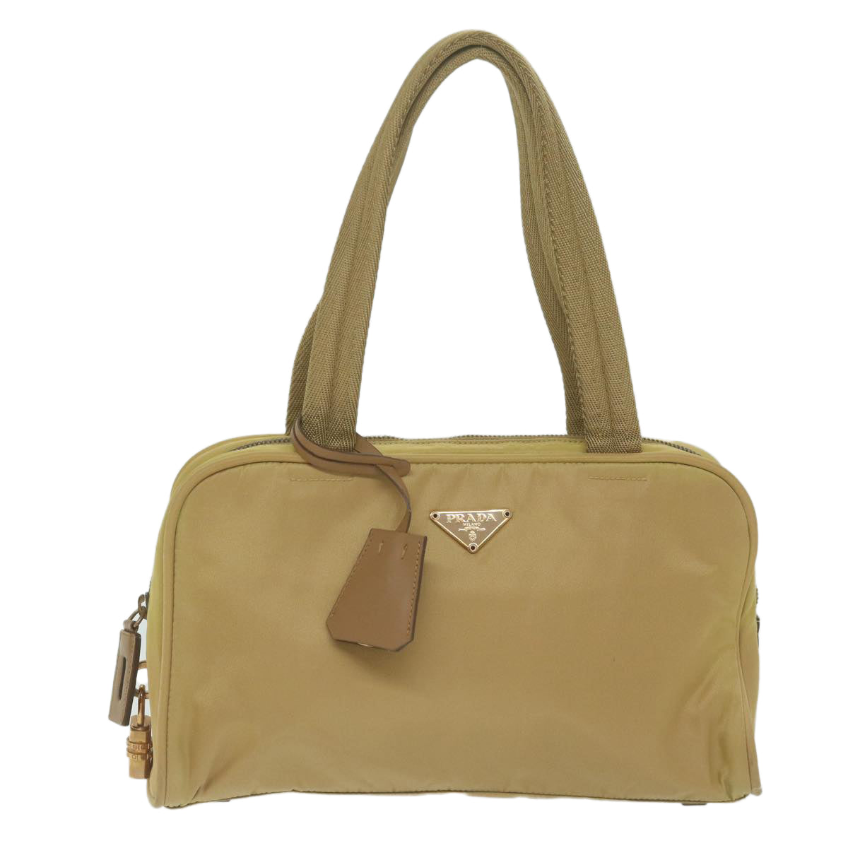 PRADA Hand Bag Nylon Beige  65926