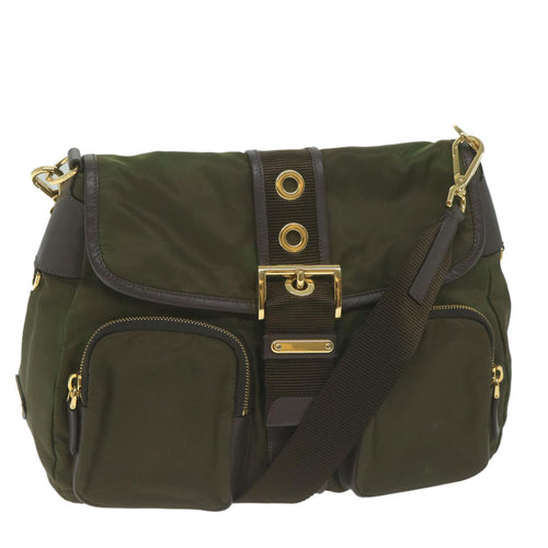 PRADA Shoulder Bag Nylon Khaki  65951