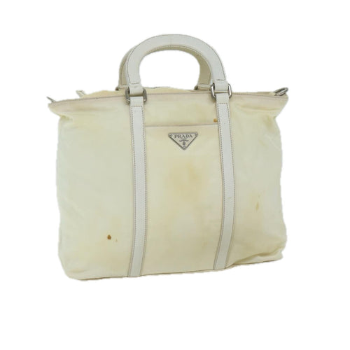 PRADA Hand Bag Nylon 2way White  65956