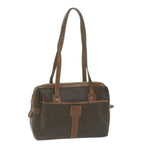 CELINE Macadam Canvas Shoulder Bag PVC Leather Brown  65957