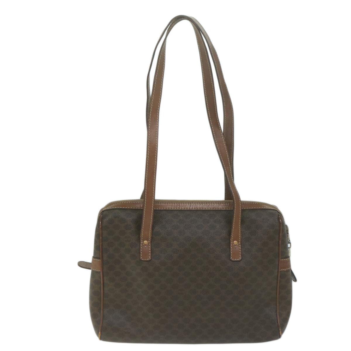 CELINE Macadam Canvas Shoulder Bag PVC Leather Brown  65957