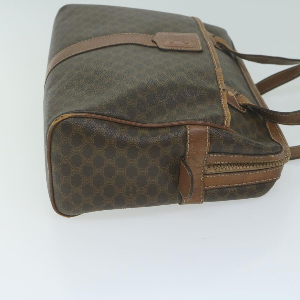 CELINE Macadam Canvas Shoulder Bag PVC Leather Brown  65957