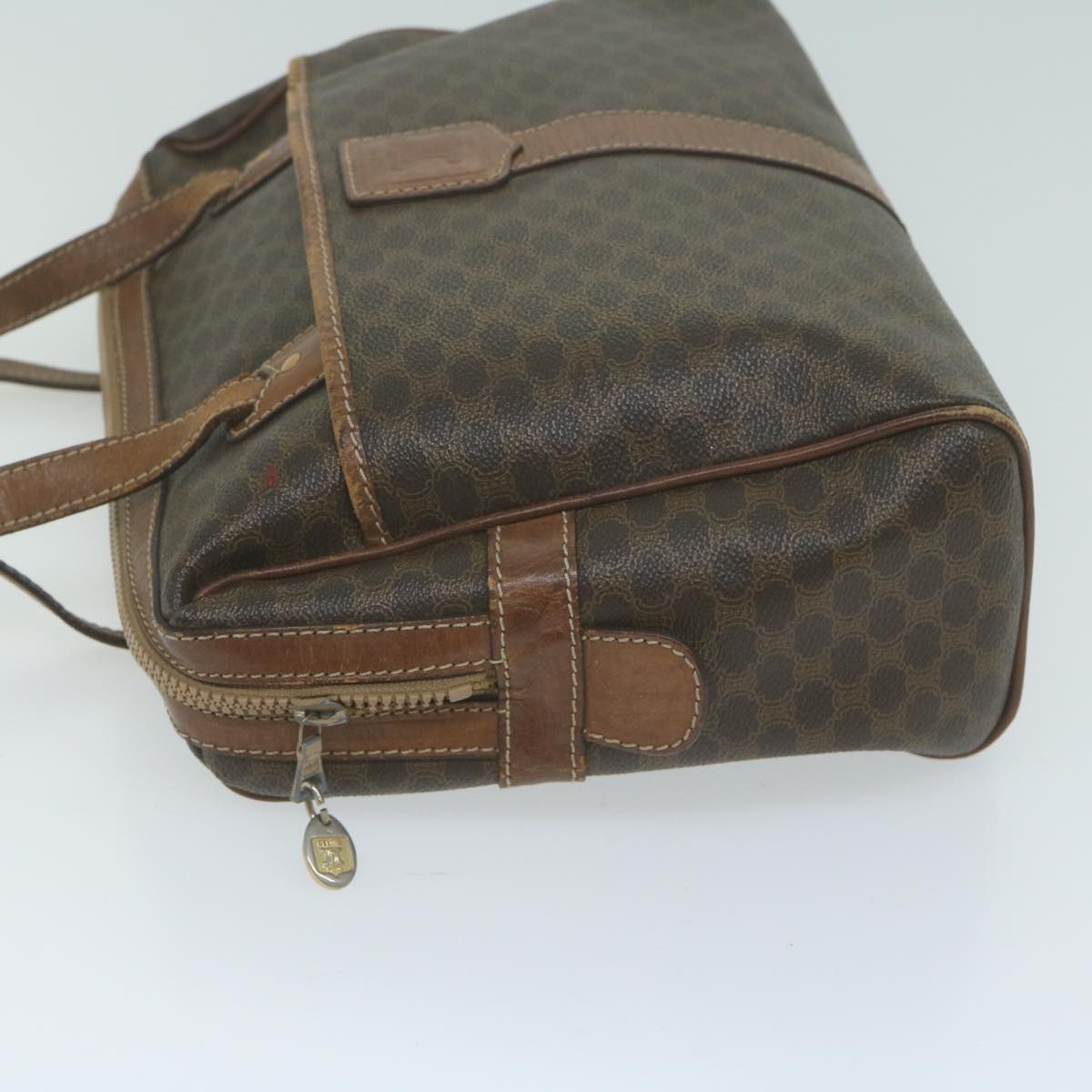 CELINE Macadam Canvas Shoulder Bag PVC Leather Brown  65957