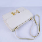 Hermes Calf Leather Message Bag H020 Beige Golden