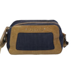 Chloe Shoulder Bag Canvas Blue Brown 65967