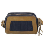 Chloe Shoulder Bag Canvas Blue Brown 65967
