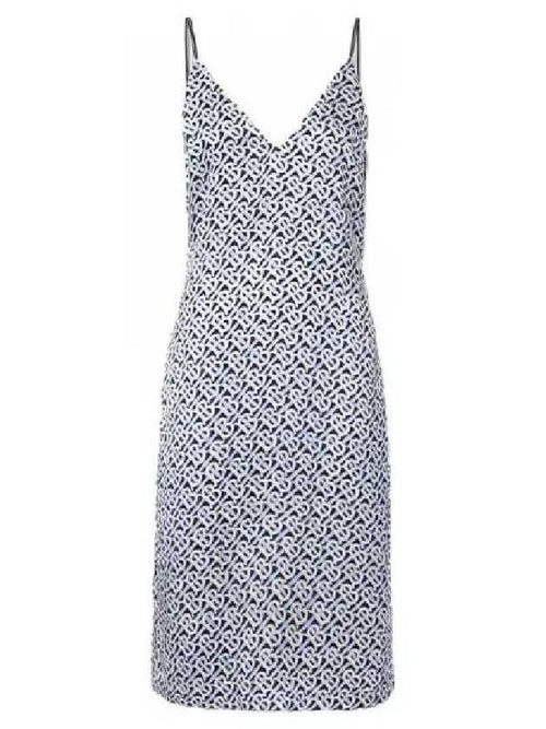 Burberry Burberry Monogram Print Silk Dress, Brand Size 10 (US Size 8)