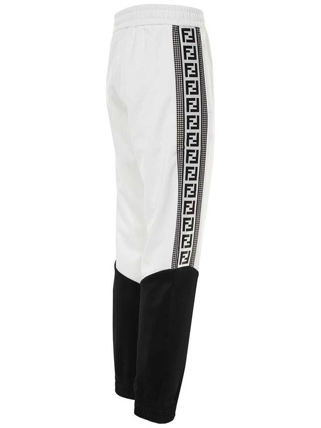 Fendi Color Block Logo Side JoGGer Track Pants Black White