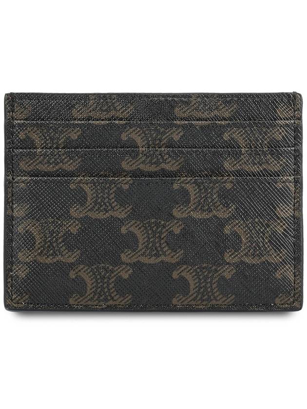 CELINE Triomphe Card Holder in Triomphe Canvas Tan