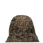 Fendi Zuka Bucket Hat Brown Polyester Nylon Cotton Ladies Fendi