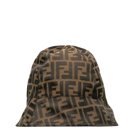 Fendi Zuka Bucket Hat Brown Polyester Nylon Cotton Ladies Fendi