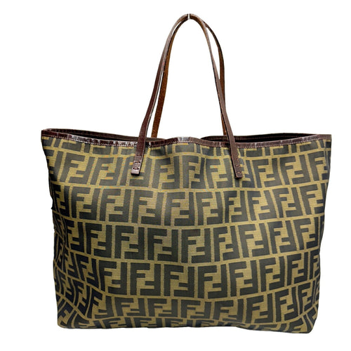 Fendi  Canvas Leather Pouch Shoulder Bag Tote Bag ()