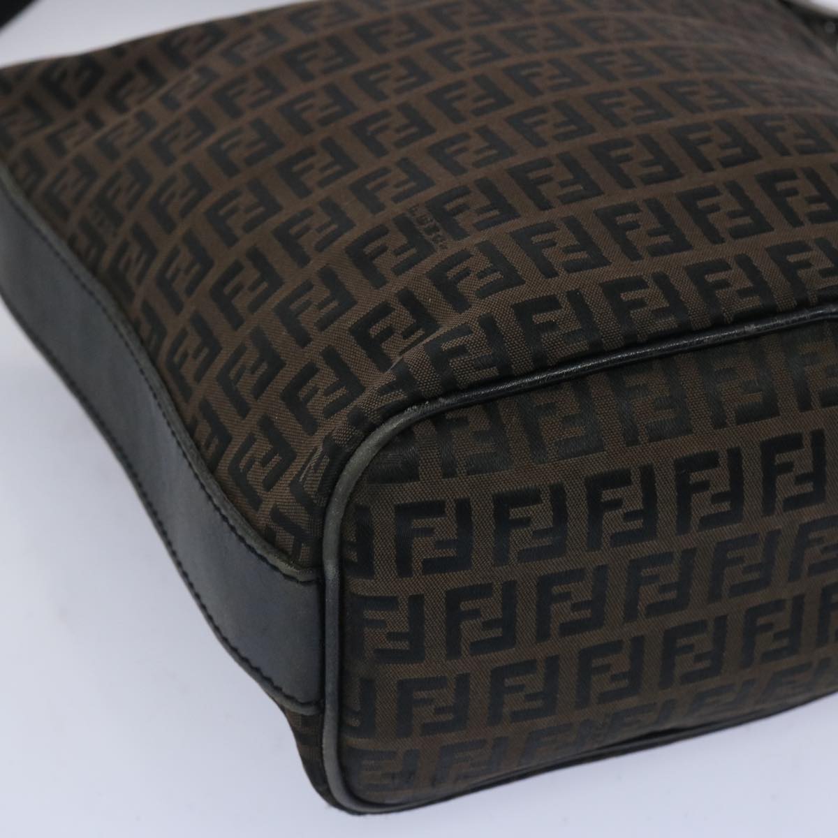 FENDI Zucchino Canvas Shoulder Bag Brown66016