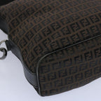 FENDI Zucchino Canvas Shoulder Bag Brown66016