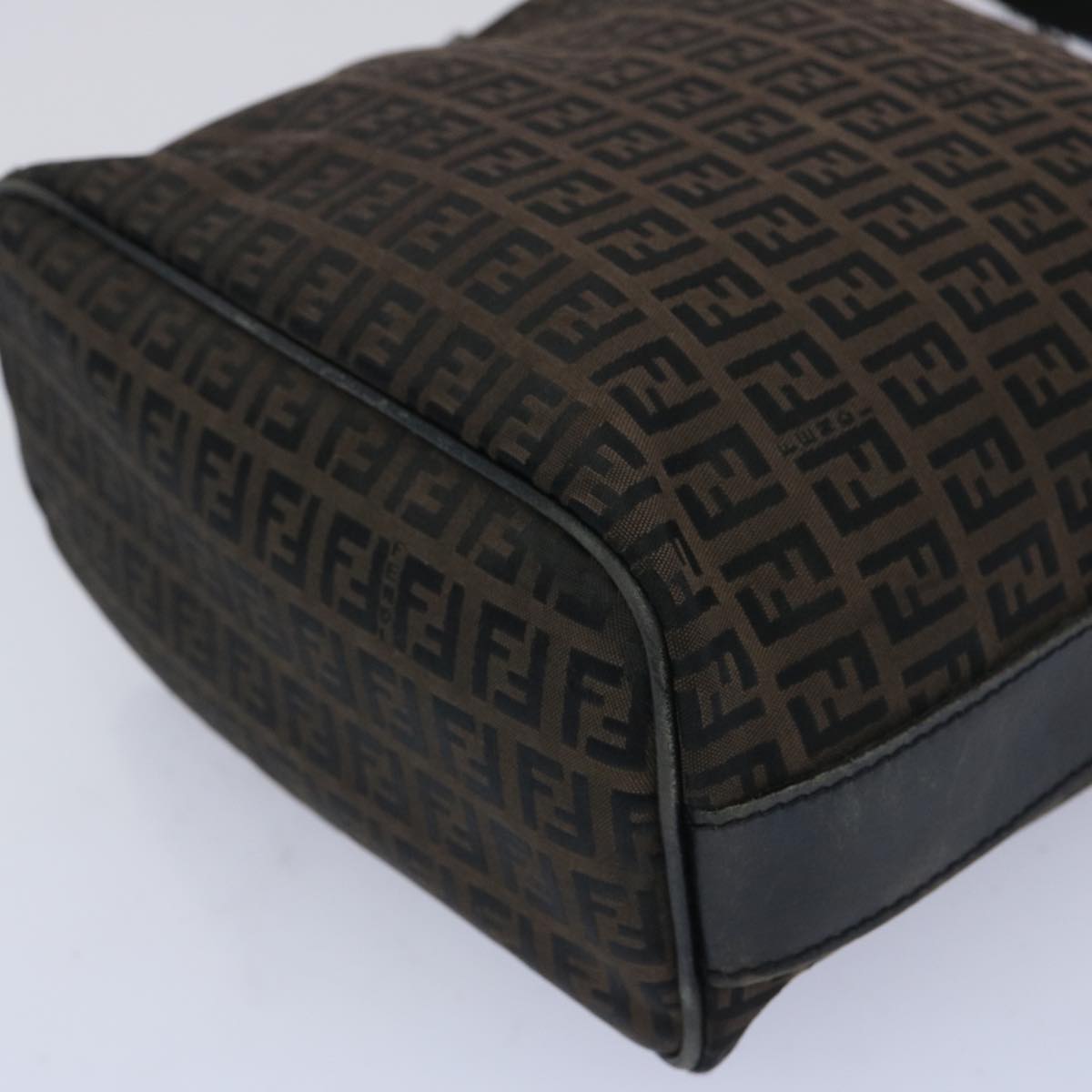 FENDI Zucchino Canvas Shoulder Bag Brown66016
