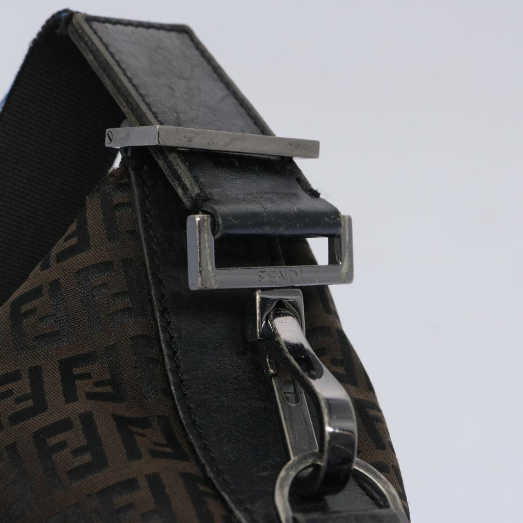 FENDI Zucchino Canvas Shoulder Bag Brown66016
