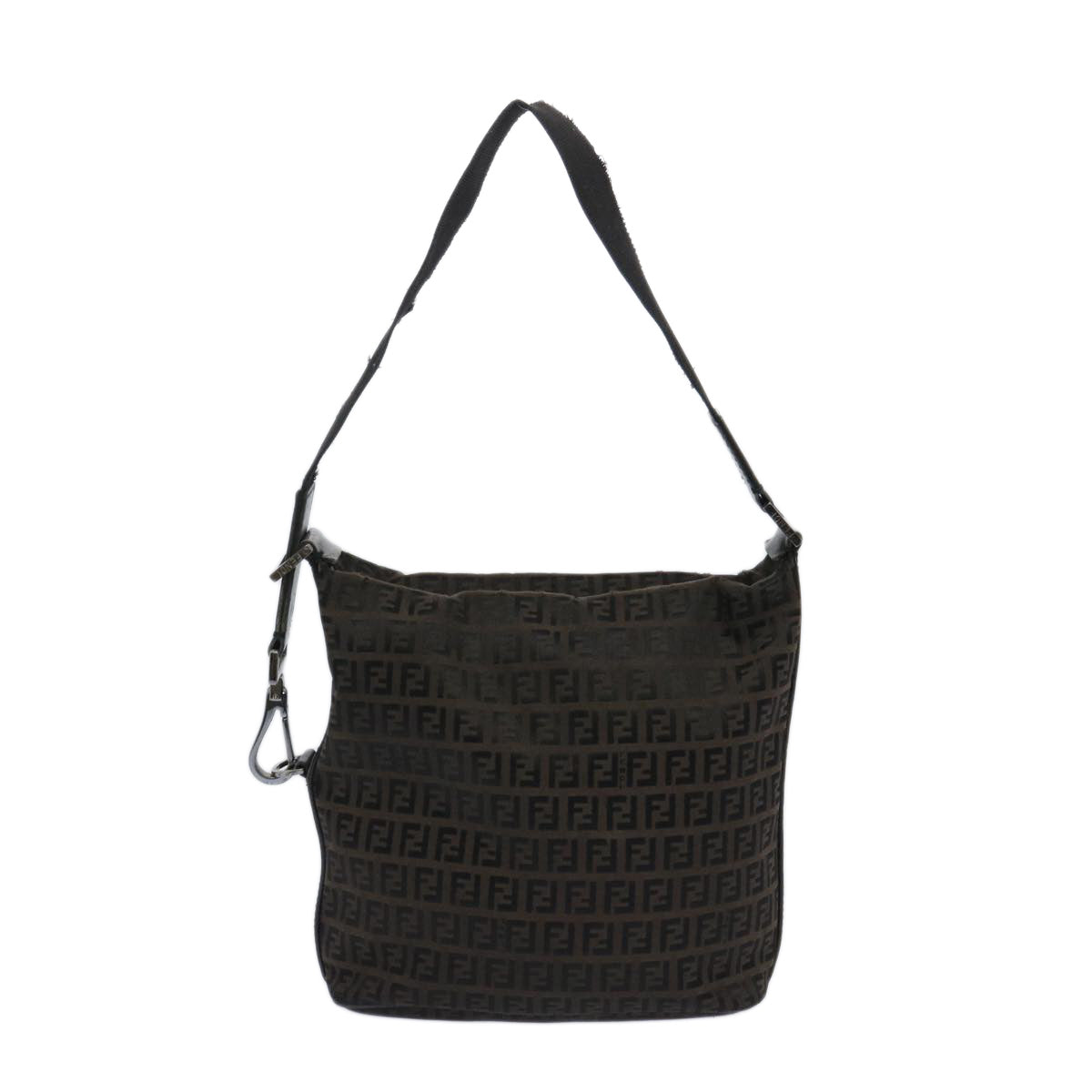 FENDI Zucchino Canvas Shoulder Bag Brown66016
