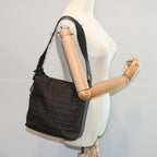 FENDI Zucchino Canvas Shoulder Bag Brown66016