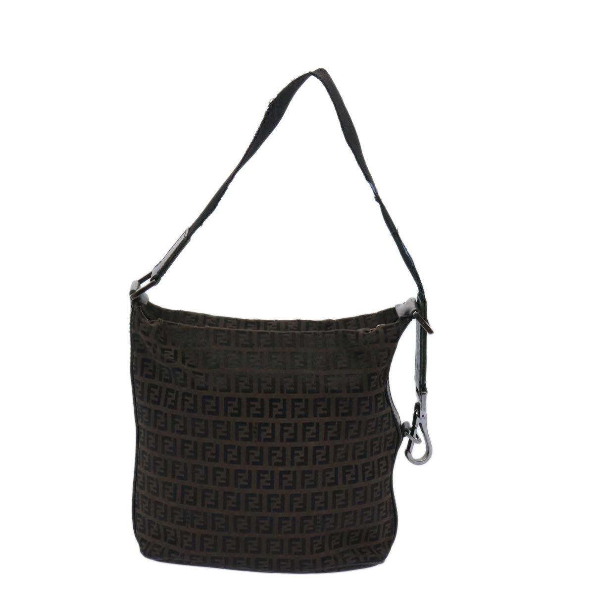FENDI Zucchino Canvas Shoulder Bag Brown66016