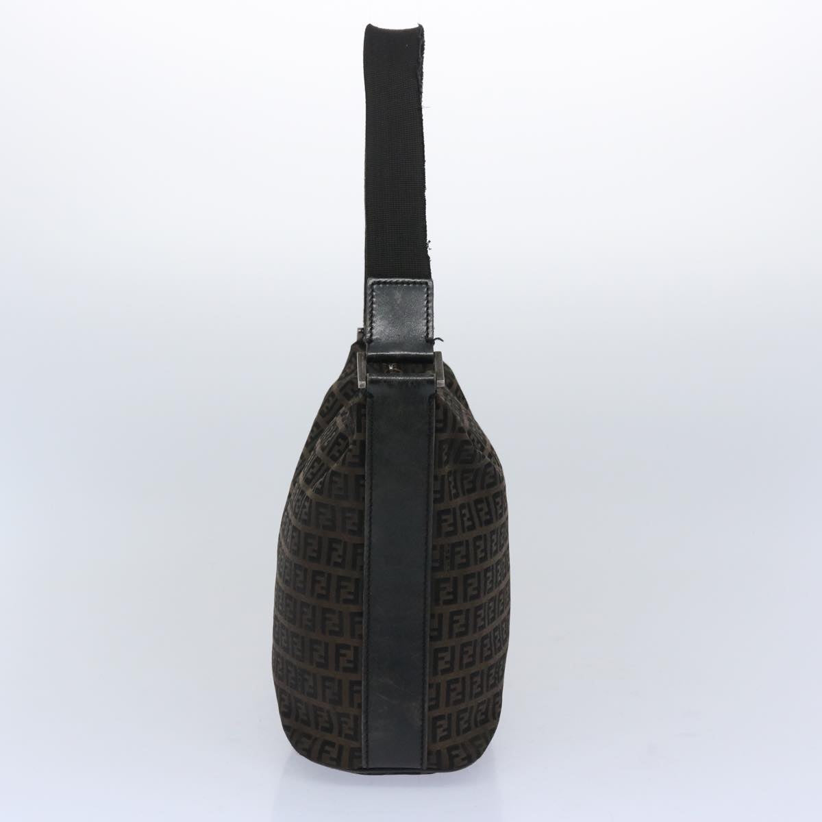 FENDI Zucchino Canvas Shoulder Bag Brown66016
