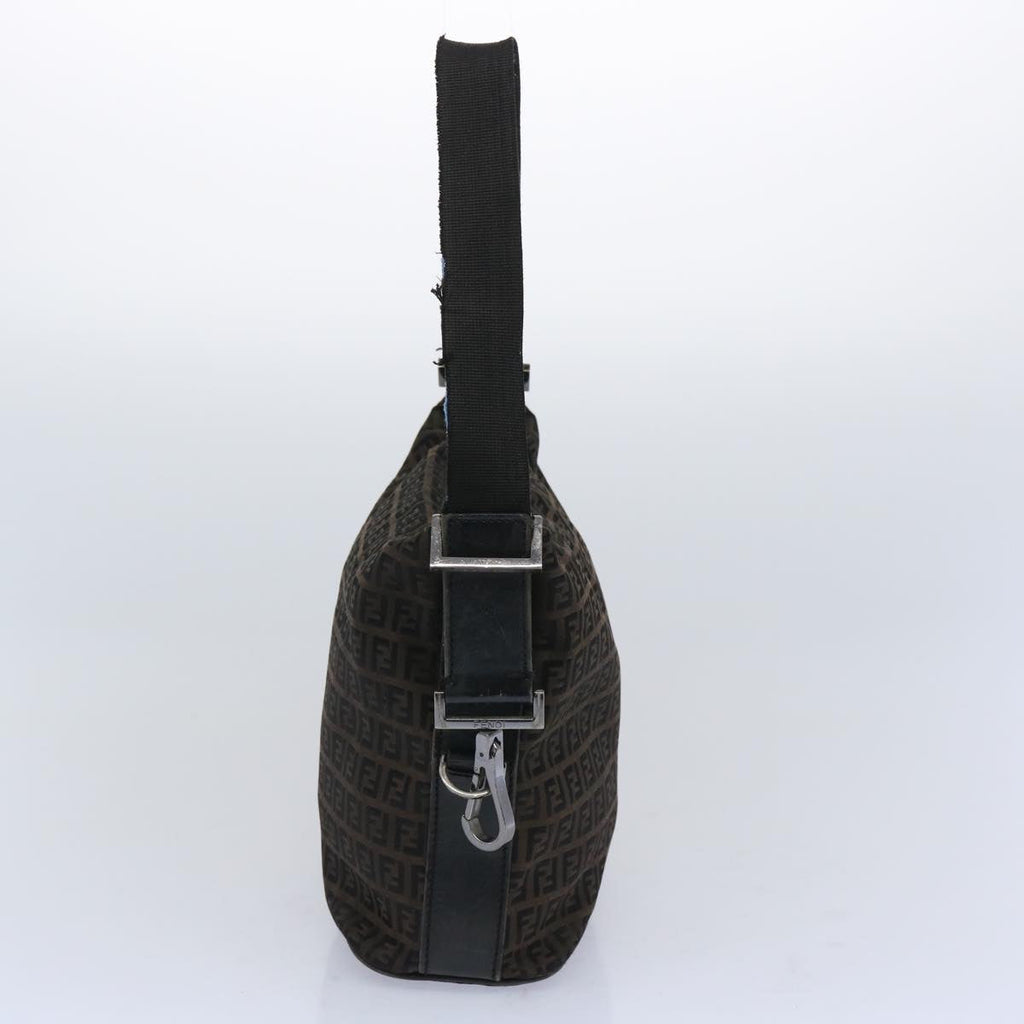 FENDI Zucchino Canvas Shoulder Bag Brown66016