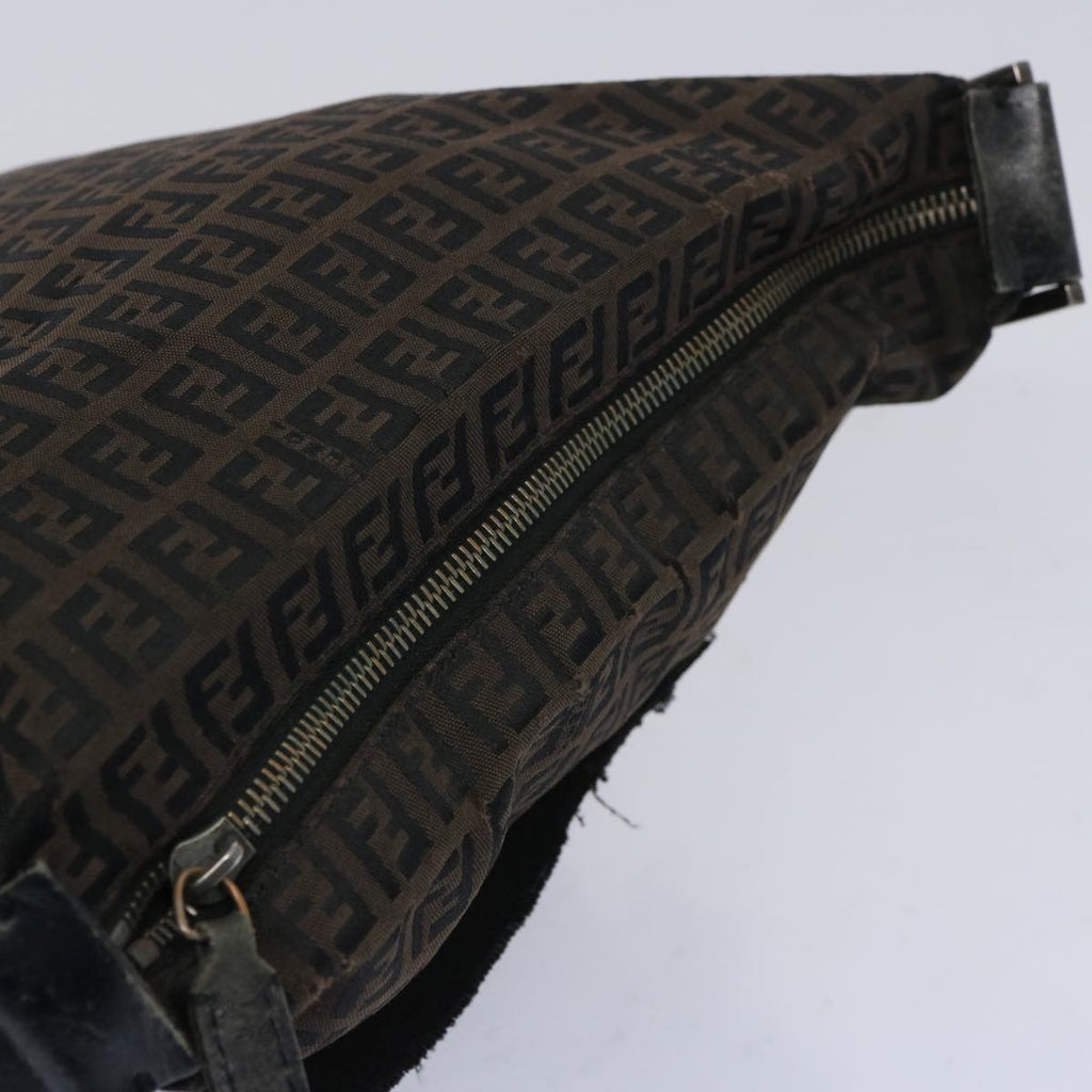 FENDI Zucchino Canvas Shoulder Bag Brown66016