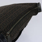 FENDI Zucchino Canvas Shoulder Bag Brown66016