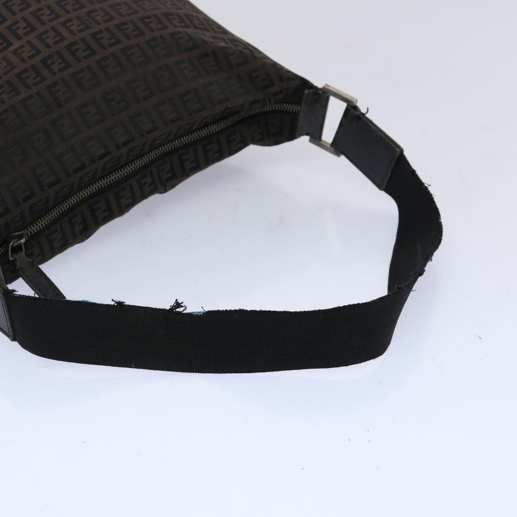 FENDI Zucchino Canvas Shoulder Bag Brown66016
