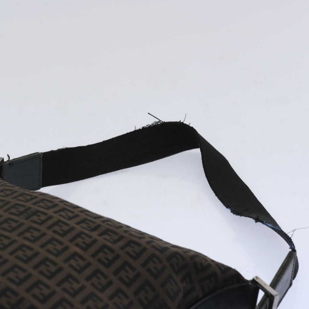 FENDI Zucchino Canvas Shoulder Bag Brown66016