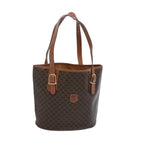CELINE Macadam Canvas Shoulder Bag PVC Leather Brown  66029
