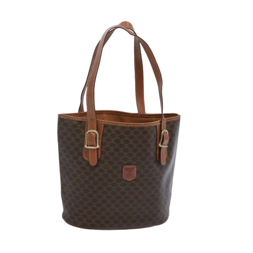 CELINE Macadam Canvas Shoulder Bag PVC Leather Brown  66029