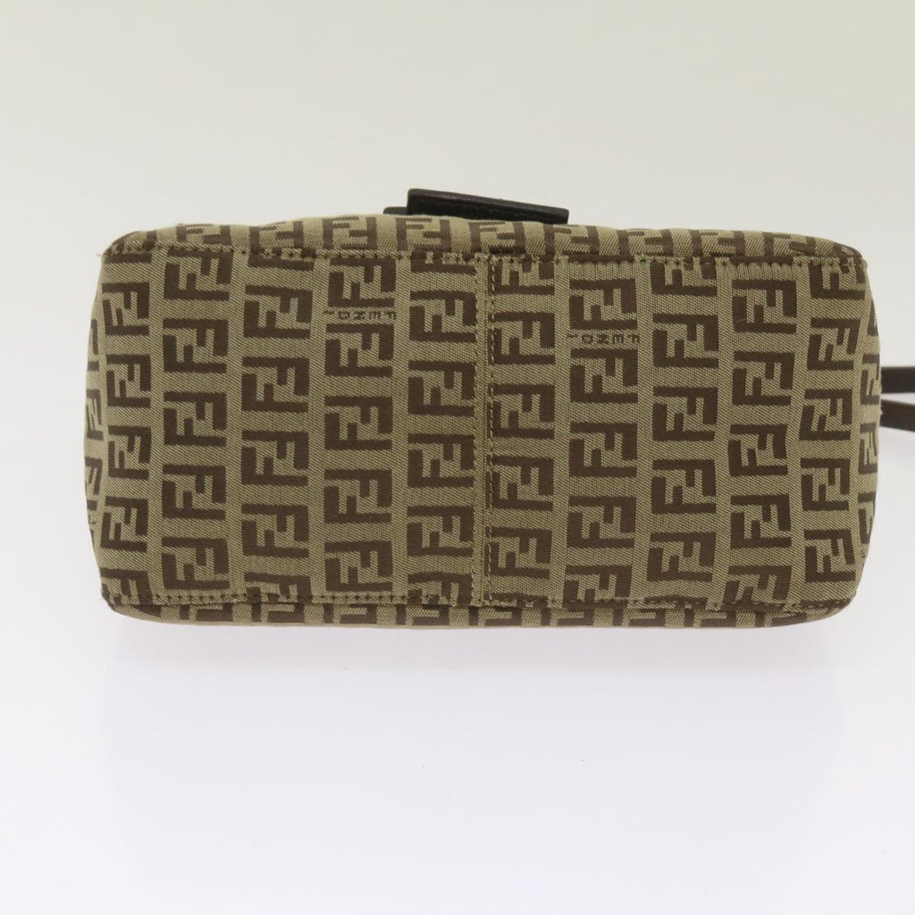 FENDI Zucchino Canvas Mamma Baguette Shoulder Bag Beige66042
