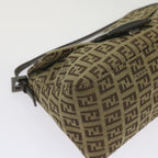 FENDI Zucchino Canvas Mamma Baguette Shoulder Bag Beige66042