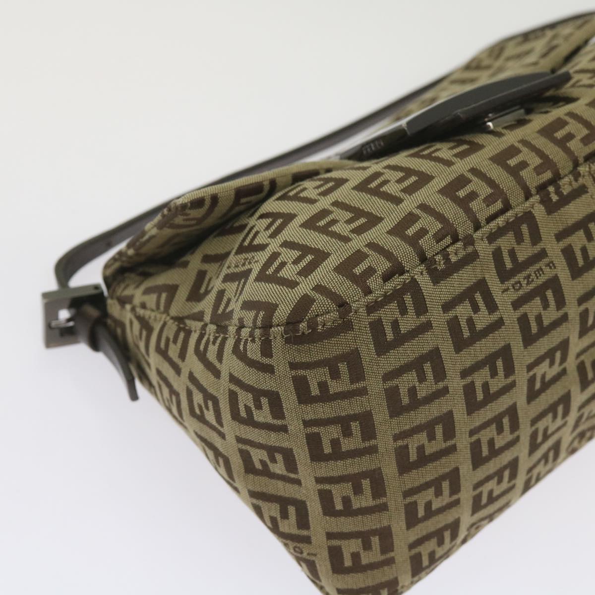 FENDI Zucchino Canvas Mamma Baguette Shoulder Bag Beige66042