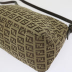 FENDI Zucchino Canvas Mamma Baguette Shoulder Bag Beige66042
