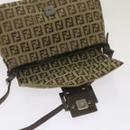 FENDI Zucchino Canvas Mamma Baguette Shoulder Bag Beige66042