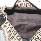 FENDI Zucchino Canvas Mamma Baguette Shoulder Bag Beige66042