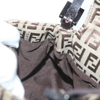 FENDI Zucchino Canvas Mamma Baguette Shoulder Bag Beige66042