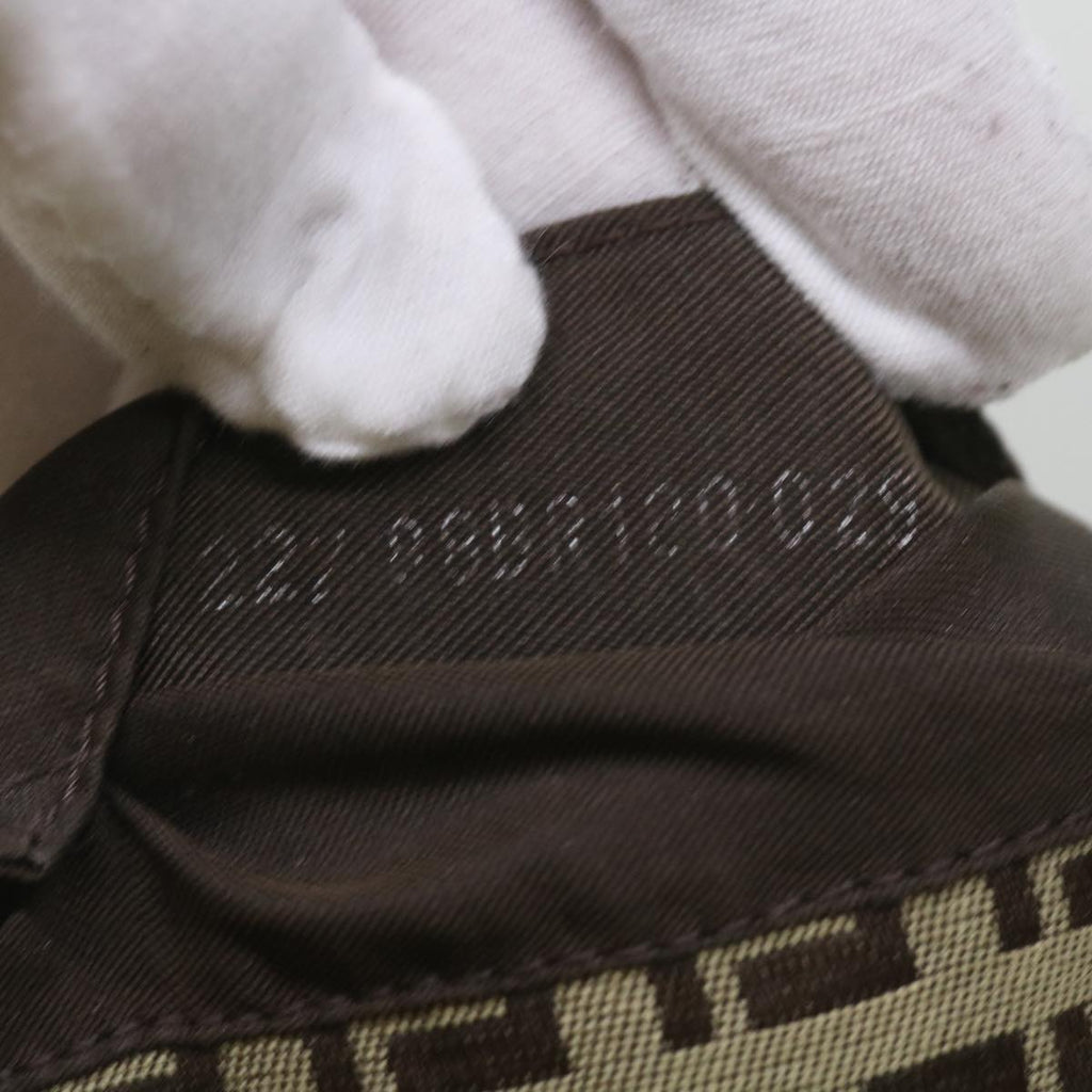 FENDI Zucchino Canvas Mamma Baguette Shoulder Bag Beige66042