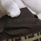 FENDI Zucchino Canvas Mamma Baguette Shoulder Bag Beige66042