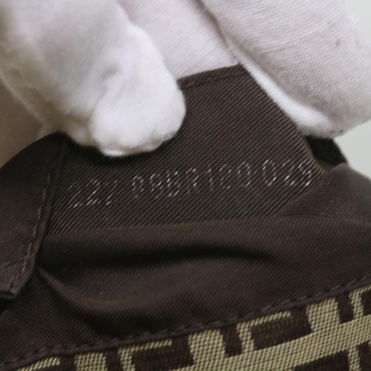 FENDI Zucchino Canvas Mamma Baguette Shoulder Bag Beige66042