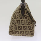 FENDI Zucchino Canvas Mamma Baguette Shoulder Bag Beige66042