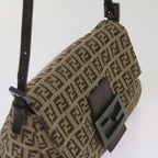FENDI Zucchino Canvas Mamma Baguette Shoulder Bag Beige66042