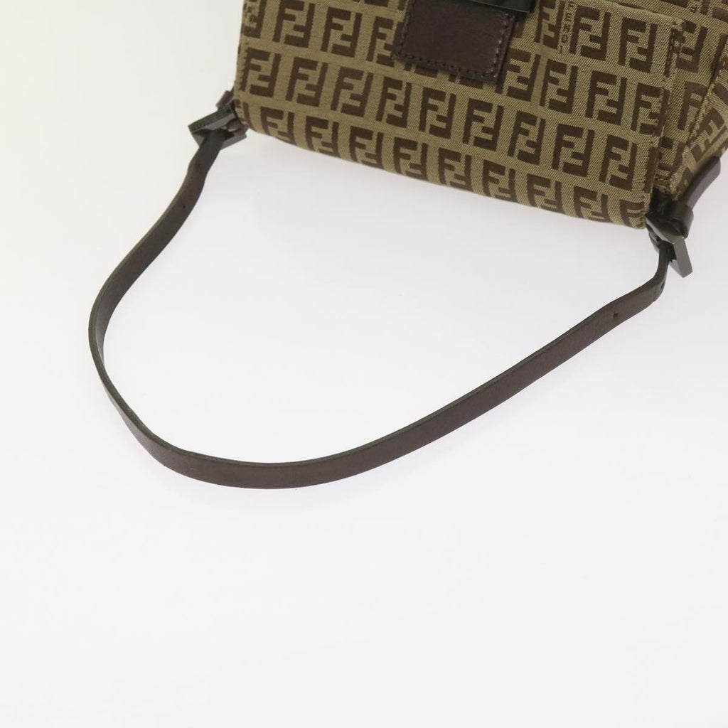 FENDI Zucchino Canvas Mamma Baguette Shoulder Bag Beige66042