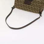 FENDI Zucchino Canvas Mamma Baguette Shoulder Bag Beige66042